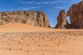 Sahara desert.  SaharaÃ¢â¬â¢s landscape. Tassili NÃ¢â¬â¢Ajjer, South Algeria Royalty Free Stock Photo